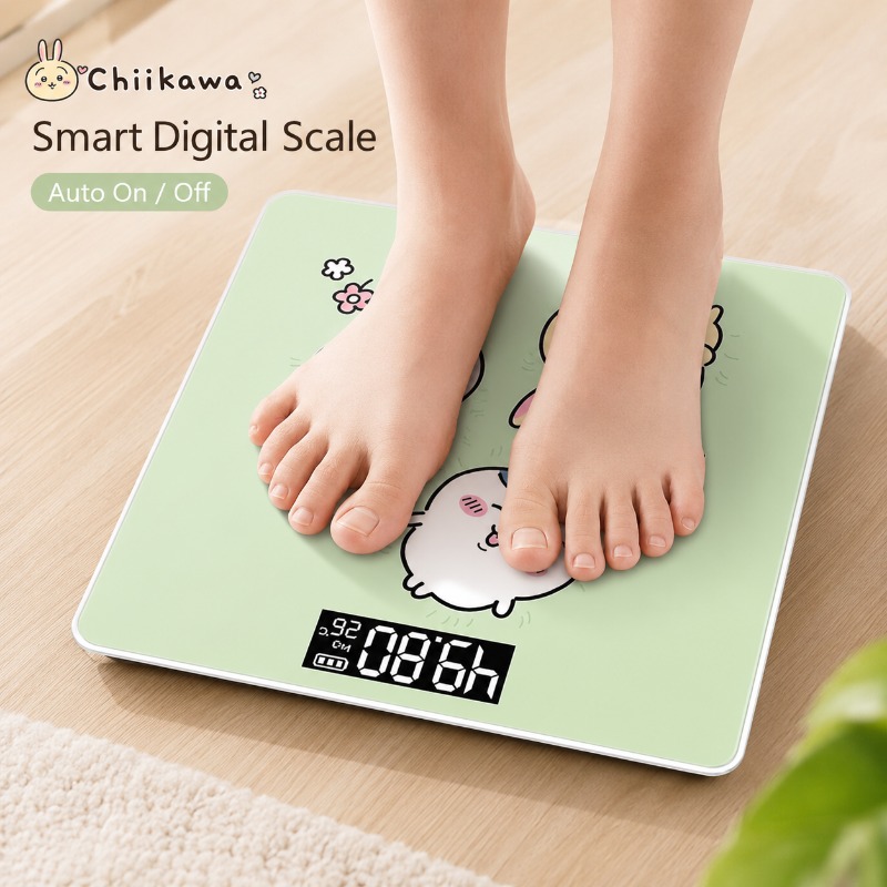 Body Fat Scale Smart - Bilancia Digitale Intelligente Chiikawas, Ricaricabile USB,