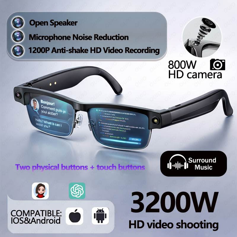 Smart Glasses Ar - Occhiali Smart Al con Fotocamera 800W,