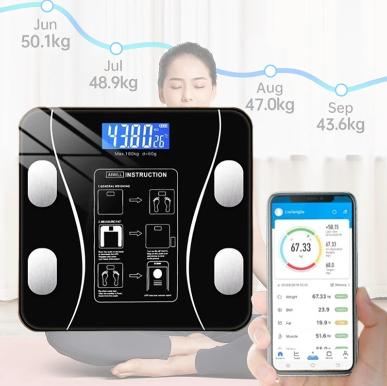 Body Fat Scale Smart - Bilancia Digitale USB Intelligente per Misurare